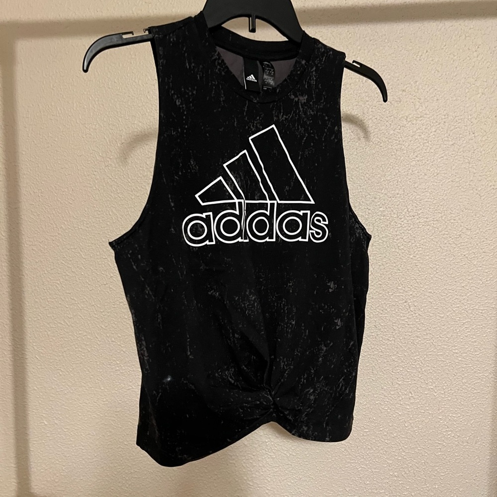 Adidas Black Twist Front Tank SZ M